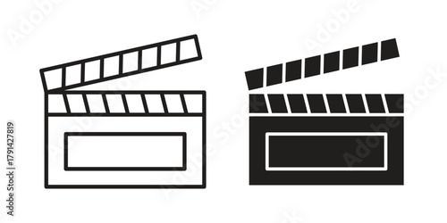 Cinema flapper icon. Vector linear icons. simple flat icons