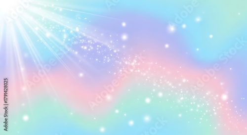 Pastel Dreamscape - Ethereal Light and Sparkling Dust in a Soft Hued Sky.