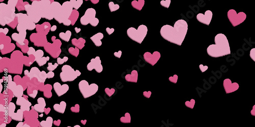 seamless pattern with pink hearts