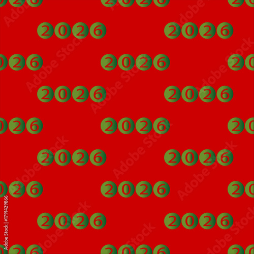 Seamless pattern for the New Year 2026