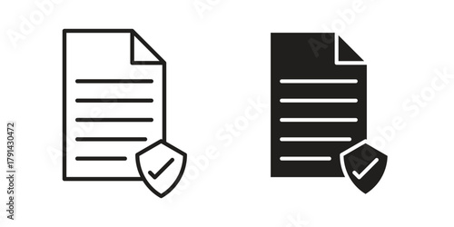 Contract coverage icon. Vector linear icons. simple flat icons