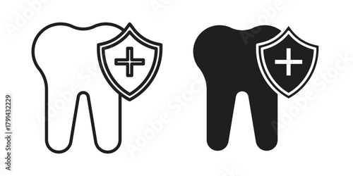 Dental insurance icon. Vector linear icons. simple flat icons