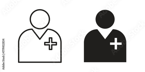 Doctor icon. Vector linear icons. simple flat icons
