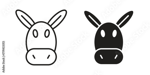 Donkey icon. Vector linear icons. simple flat icons