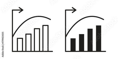 Diminishing returns icon. Vector linear icons. simple flat icons