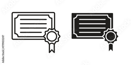 Diploma icon. Vector linear icons. simple flat icons