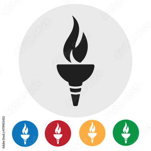 Iconic torch symbol representing victory, achievement, and inspiration, a timeless emblem of pursuit and success available for diverse applications.