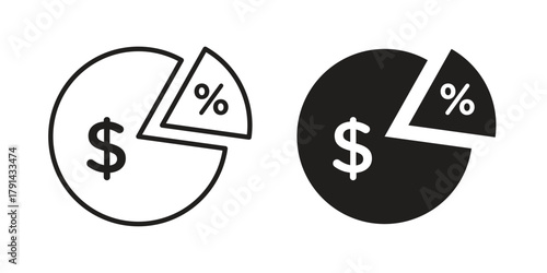 Dividend yield icon. Vector linear icons. simple flat icons
