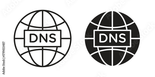 DNS icon. Vector linear icons. simple flat icons