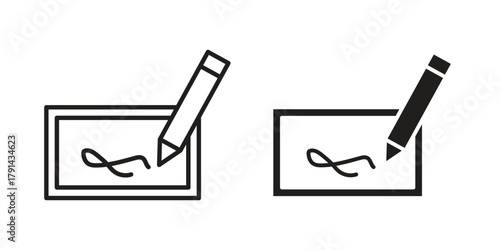 Electronic signature icon. Vector linear icons. simple flat icons