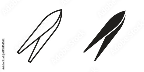 Eyebrow tweezers icon. Vector linear icons. simple flat icons