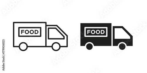 Food truck icon. Vector linear icons. simple flat icons