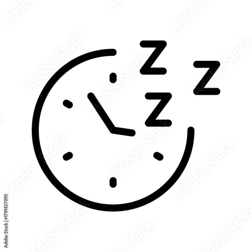 Relaxed Sleep Time icon set, modern bedtime and night routine symbols for wellness tracking, health apps, and productivity planners