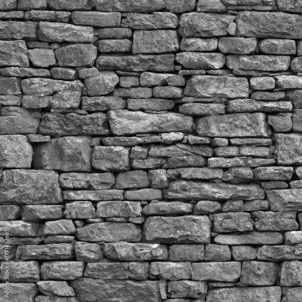 Obraz premium Gray stone wall, close-up