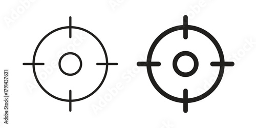 Gun target icon. Vector linear icons. simple flat icons