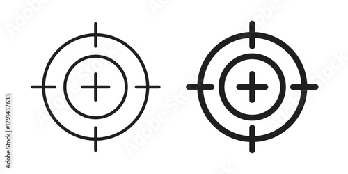 Gun target icon. Vector linear icons. simple flat icons
