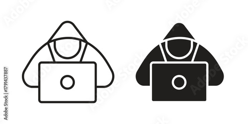 Hacker icon. Vector linear icons. simple flat icons