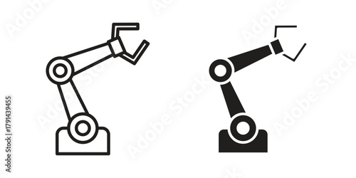 Industrial robot icon. Vector linear icons. simple flat icons