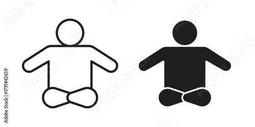 Meditating icon. Vector linear icons. simple flat icons