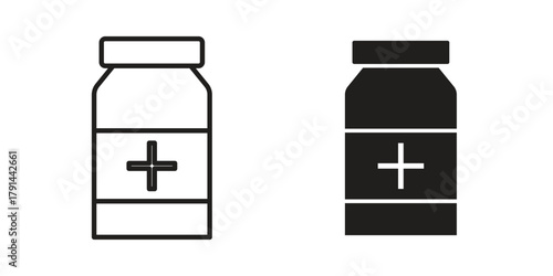 Medicine bottle icon. Vector linear icons. simple flat icons