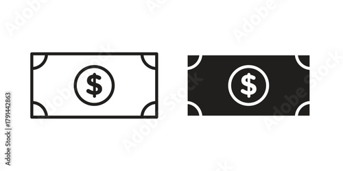 Money icon. Vector linear icons. simple flat icons