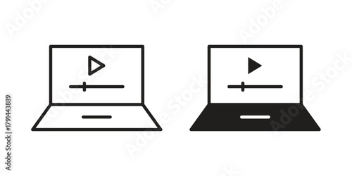 Online course icon. Vector linear icons. simple flat icons