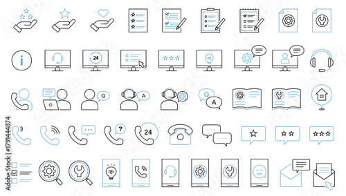 お問い合わせ　カスタマーセンター　アイコン　ベクター　電話　メール　素材　イメージイラスト　ビジネス