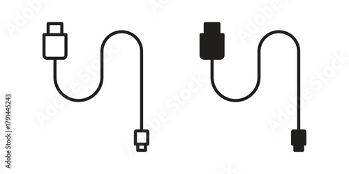 Phone cable icon. Vector linear icons. simple flat icons
