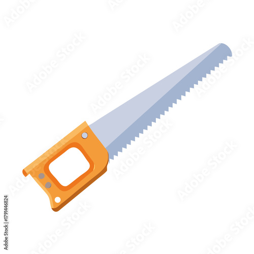 Cartoon Handsaw on a black background vector illustration