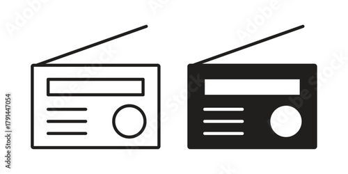 Radio icon. Vector linear icons. simple flat icons