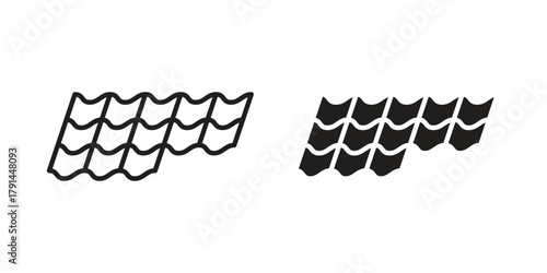 Roof tile icon. Vector linear icons. simple flat icons
