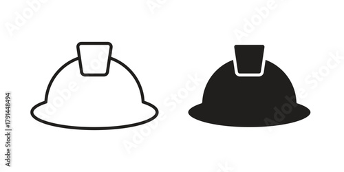 Safety helmet icon. Vector linear icons. simple flat icons