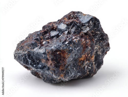 Isolated Kimberlite Stone on a Clean White Backdrop, Showcasing Its Unique Natural Features