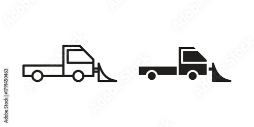 Snowplow icon. Vector linear icons. simple flat icons