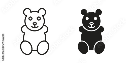 Teddy bear icon. Vector linear icons. simple flat icons