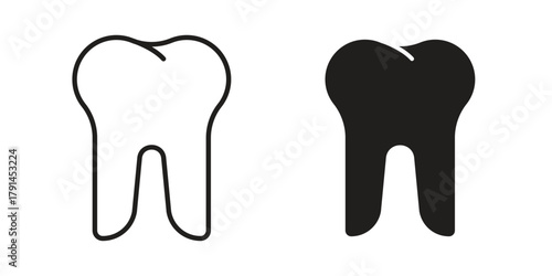 Tooth icon. Vector linear icons. simple flat icons