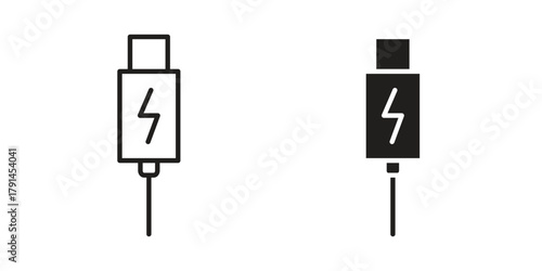 USB type c icon. Vector linear icons. simple flat icons