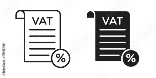 Value added tax VAT icon. Vector linear icons. simple flat icons