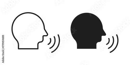 Voice control icon. Vector linear icons. simple flat icons