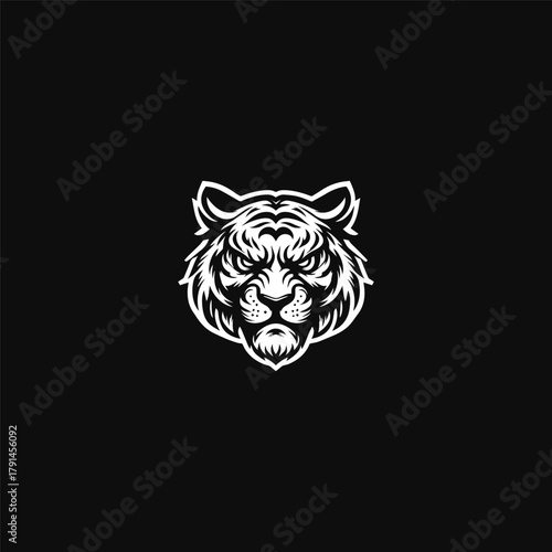 Angry tiger logo vector icon illustration style