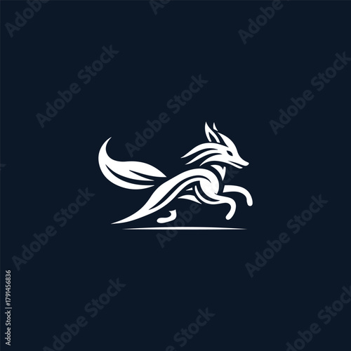 Fox logo vector icon illustration style