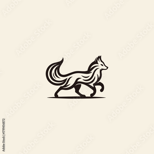 Fox logo vector icon illustration style