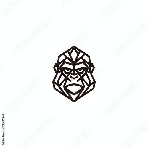 Monkey head logo vector icon illustration style