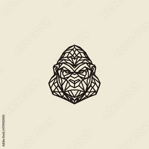 Monkey head logo vector icon illustration style