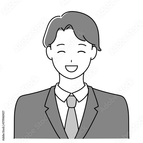微笑む男性社員　優しい印象のビジネス人物イラスト