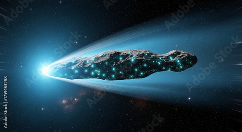 Fototapeta Naklejka Na Ścianę i Meble -  3I/ATLAS Space comet in a star cluster