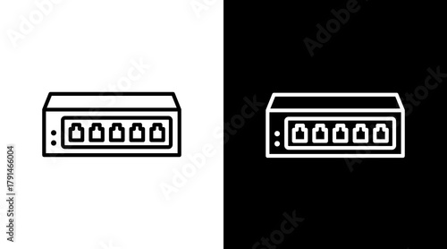 Network Switch  White Icon Set Design