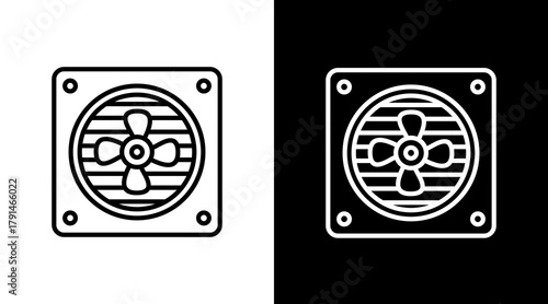 Cooling System  White Icon Set Design
