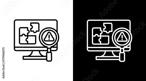 Network Monitoring  White Icon Set Design