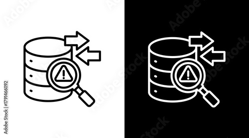 Data Center Security  White Icon Set Design